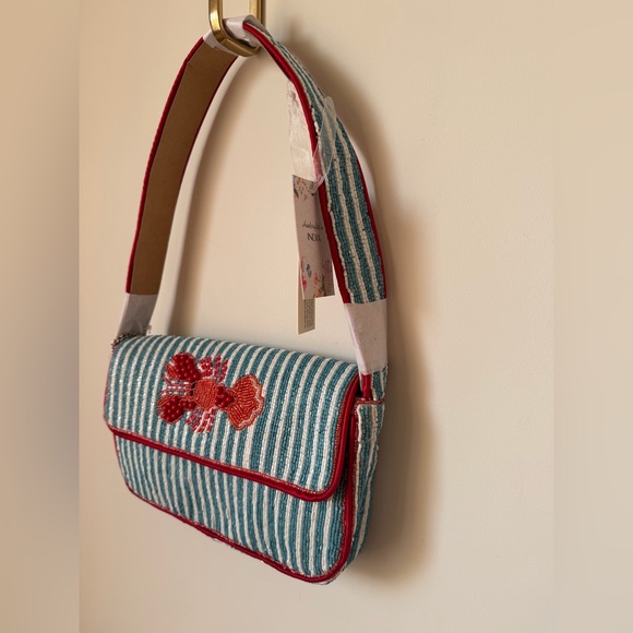 Viral Beaded Lobster Striped Shoulder Bag - Picture 2 of 5